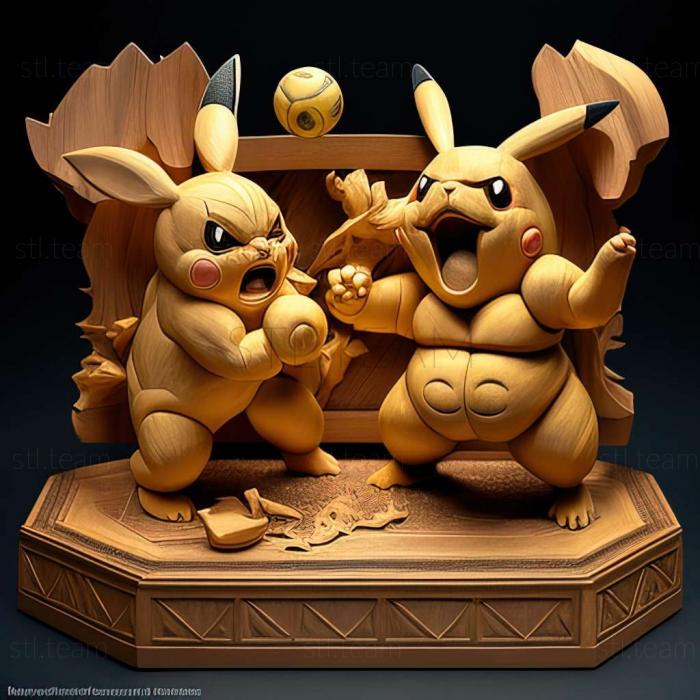 3D модель Battling the Bully Double Battle Pikachu  Waruvile VS P (STL)